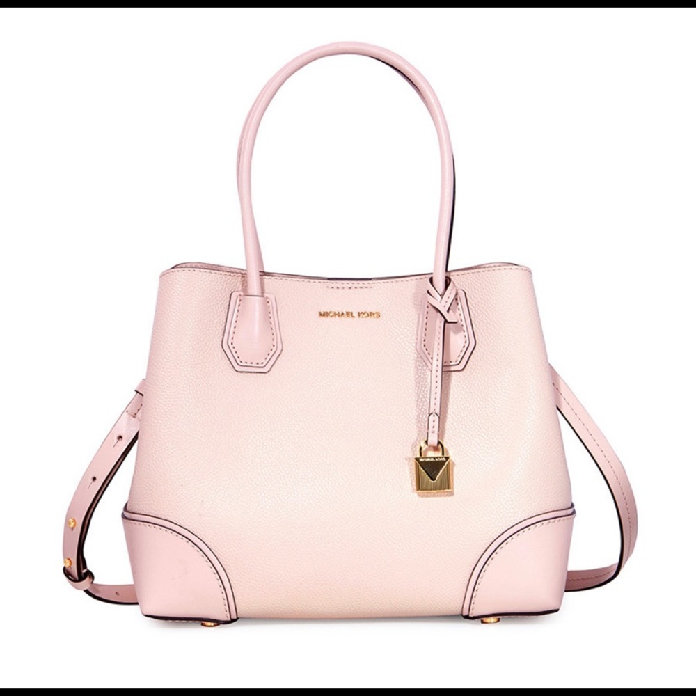 Michael Kors Mercer Med. Leather Satchel Soft Pink